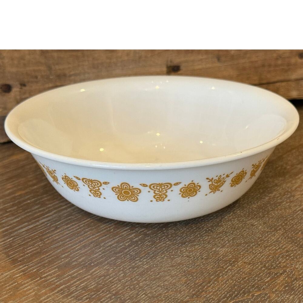 CORELLE Butterfly Gold 6 inch Bowl Vintage Retro 70's Soup Cereal Salad
